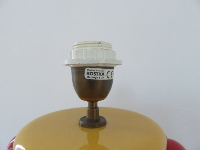 IMPOSANTE LAMPE EN CERAMIQUE CRAQUELEE  KOSTKA  FRANCE ANNEES 80 VINTAGE