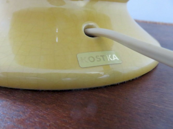 IMPOSANTE LAMPE EN CERAMIQUE CRAQUELEE  KOSTKA  FRANCE ANNEES 80 VINTAGE
