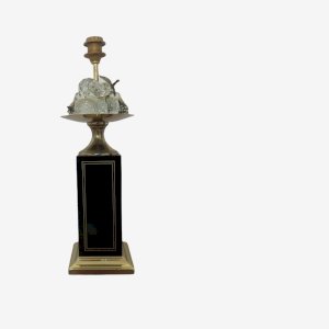 IMPOSANTE LAMPE HOLLYWOOD REGENCY LAITON ET FRUITS EN CRISTAL ANNEES 70 