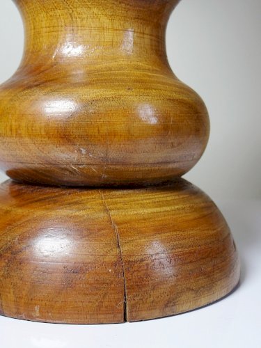 Imposante lampe style scandinave vintage designe bois tourné sculpté avec anneau
