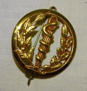-Insignia of Beret Coinderoux Paris Health Service Beautiful Gilding Militaria D