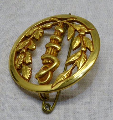 -INSIGNE de BERET COINDEROUX PARIS SERVICE SANTE BELLE DORURE  MILITARIA    D