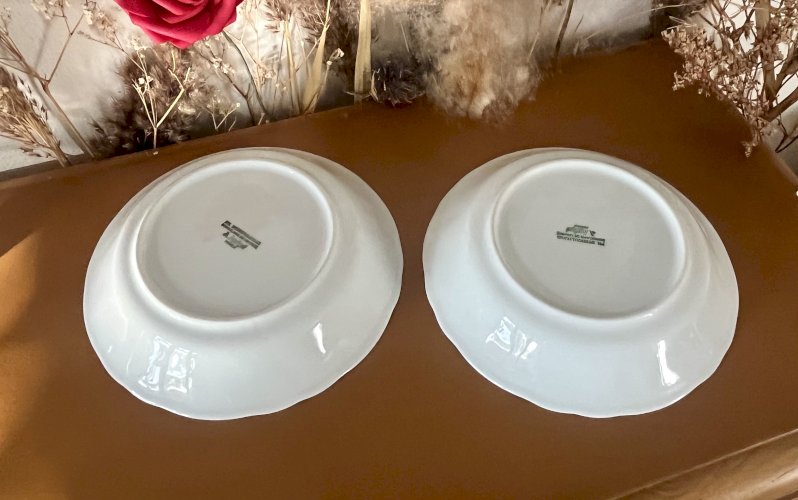Intemporel - Lot n° 10 Bis - 2 assiettes calottes California - Deshoulières - Limoges