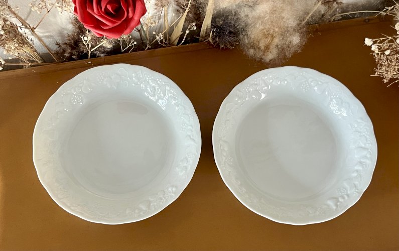 Intemporel - Lot n° 10 Bis - 2 assiettes calottes California - Deshoulières - Limoges