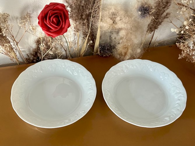 Intemporel - Lot n° 10 Bis - 2 assiettes calottes California - Deshoulières - Limoges