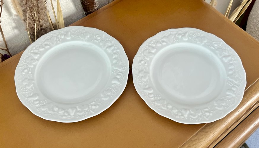 Intemporel - Lot n° 11 - 2 assiettes à gâteau California - Agrigel - Deshoulières - Limoges 