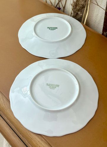 Intemporel - Lot n° 11 - 2 assiettes à gâteau California - Agrigel - Deshoulières - Limoges 