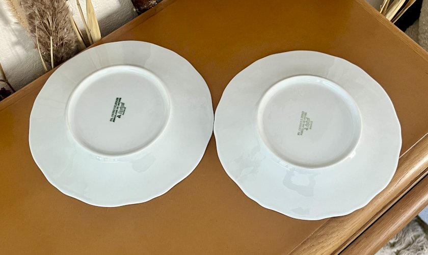 Intemporel - Lot n° 11 - 2 assiettes à gâteau California - Agrigel - Deshoulières - Limoges 