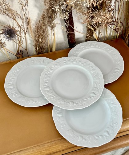 Intemporel - Lot n° 13 - 4 assiettes à gâteau California - 19 cm - Deshoulières - Limoges