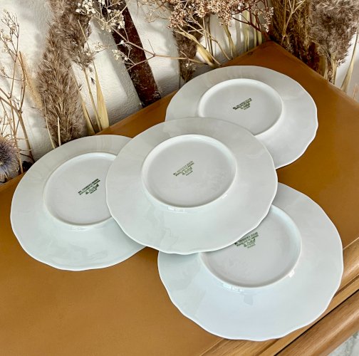 Intemporel - Lot n° 13 - 4 assiettes à gâteau California - 19 cm - Deshoulières - Limoges
