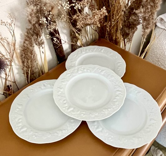 Intemporel - Lot n° 13 - 4 assiettes à gâteau California - 19 cm - Deshoulières - Limoges