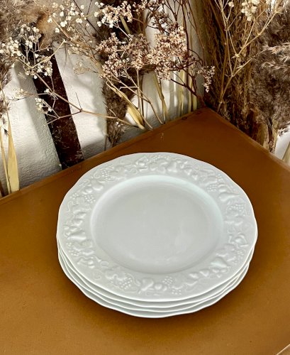 Intemporel - Lot n° 13 - 4 assiettes à gâteau California - 19 cm - Deshoulières - Limoges