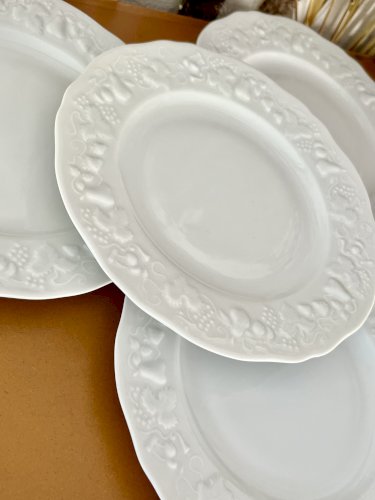 Intemporel - Lot n° 13 - 4 assiettes à gâteau California - 19 cm - Deshoulières - Limoges