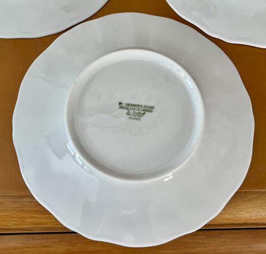 Intemporel - Lot n° 13 - 4 assiettes à gâteau California - 19 cm - Deshoulières - Limoges