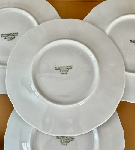 Intemporel - Lot n° 13 - 4 assiettes à gâteau California - 19 cm - Deshoulières - Limoges