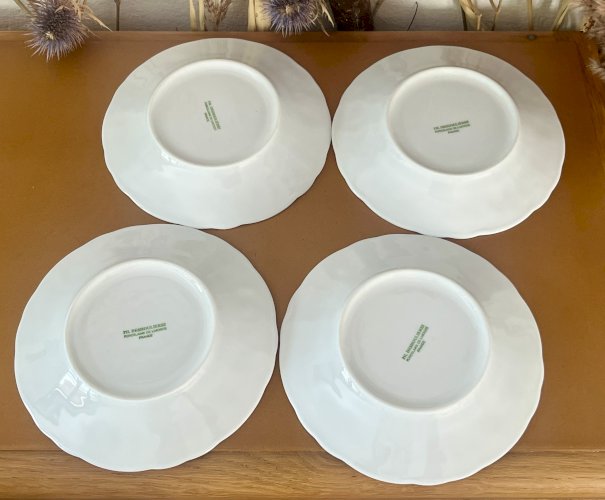  Intemporel - Lot n° 15 - 4 assiettes à pain California- 16 cm- Deshoulières - Limoges