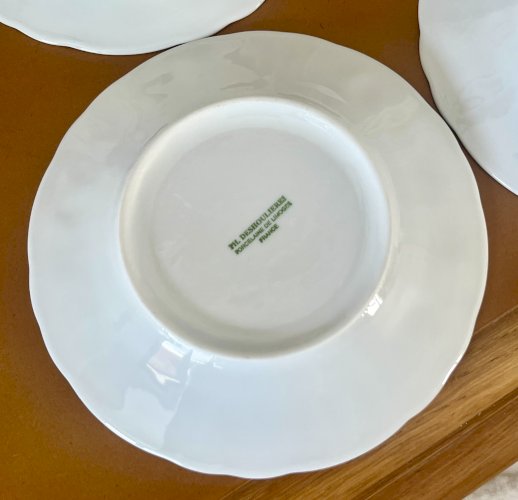  Intemporel - Lot n° 15 - 4 assiettes à pain California- 16 cm- Deshoulières - Limoges