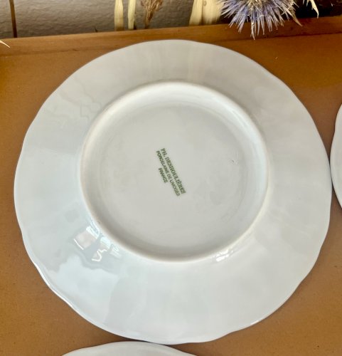  Intemporel - Lot n° 15 - 4 assiettes à pain California- 16 cm- Deshoulières - Limoges