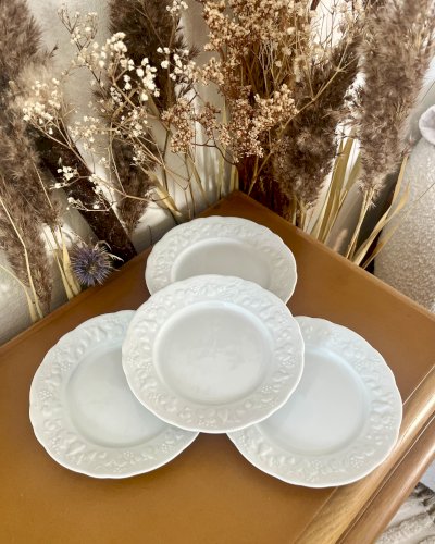  Intemporel - Lot n° 15 - 4 assiettes à pain California- 16 cm- Deshoulières - Limoges