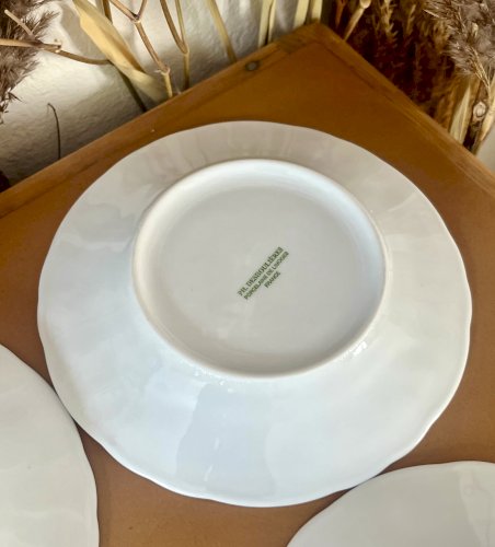  Intemporel - Lot n° 15 - 4 assiettes à pain California- 16 cm- Deshoulières - Limoges