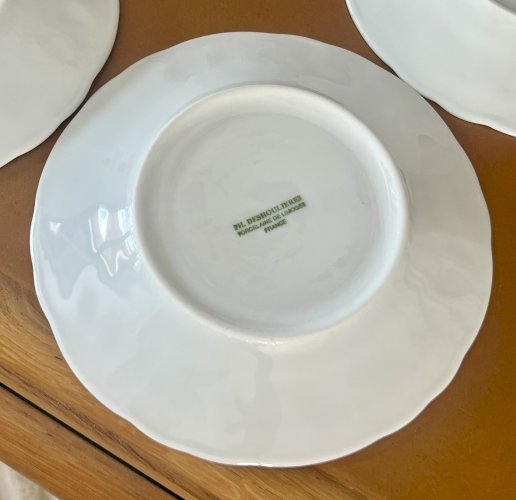  Intemporel - Lot n° 15 - 4 assiettes à pain California- 16 cm- Deshoulières - Limoges