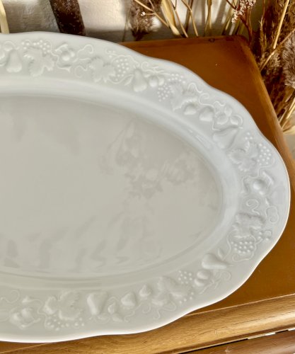 Intemporel - Lot n° 24 - Plat de service ovale California - 40 cm - Deshoulières - Limoges 
