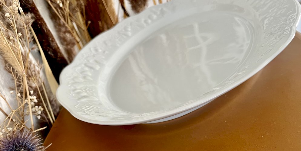 Intemporel - Lot n° 24 - Plat de service ovale California - 40 cm - Deshoulières - Limoges 