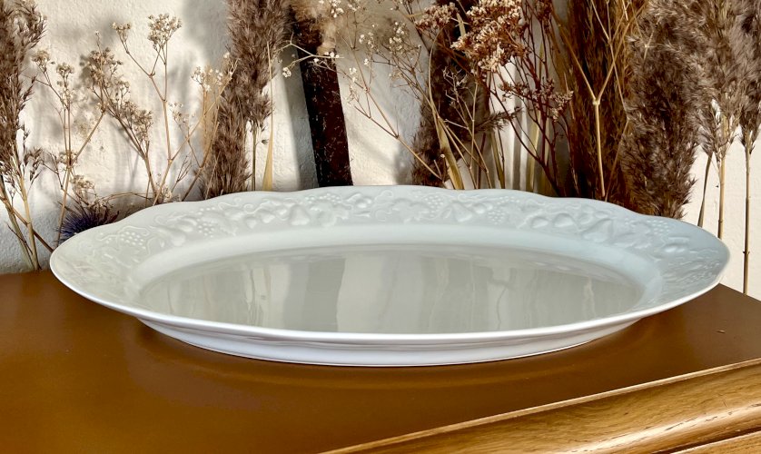 Intemporel - Lot n° 24 - Plat de service ovale California - 40 cm - Deshoulières - Limoges 