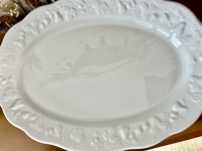 Intemporel - Lot n° 24 - Plat de service ovale California - 40 cm - Deshoulières - Limoges 