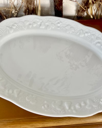 Intemporel - Lot n° 24 - Plat de service ovale California - 40 cm - Deshoulières - Limoges 