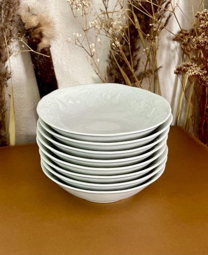 Intemporel - Lot n° 28 - 8 Coupelles à crème California - 14,3 cm - Deshoulières - Limoges