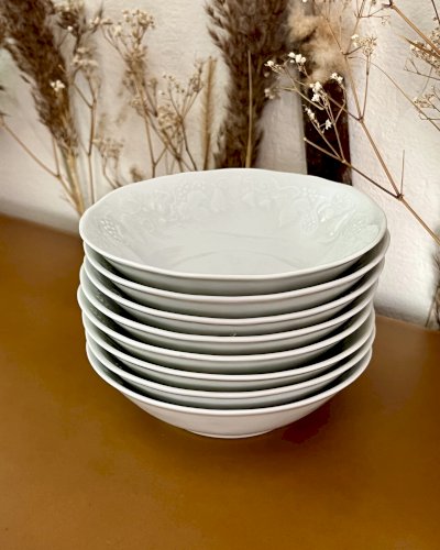 Intemporel - Lot n° 28 - 8 Coupelles à crème California - 14,3 cm - Deshoulières - Limoges