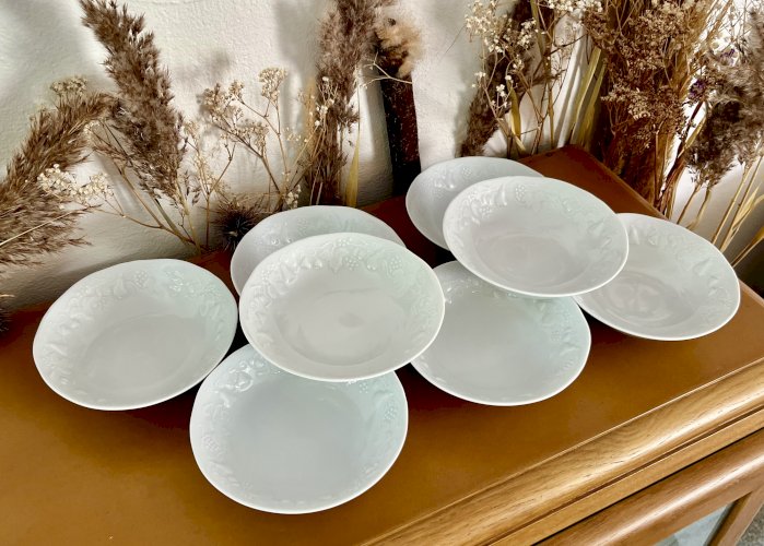 Intemporel - Lot n° 28 - 8 Coupelles à crème California - 14,3 cm - Deshoulières - Limoges
