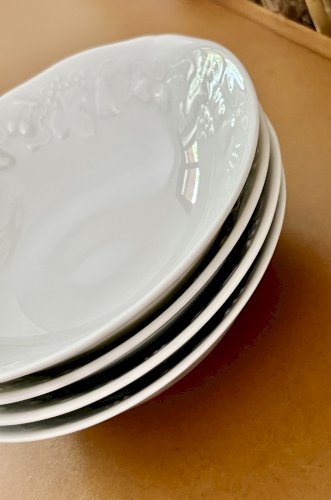 Intemporel - Lot n° 29 - 4 Coupelles à crème California - 14,3 cm - Deshoulières - Limoges