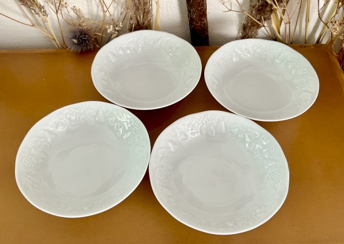Intemporel - Lot n° 29 - 4 Coupelles à crème California - 14,3 cm - Deshoulières - Limoges