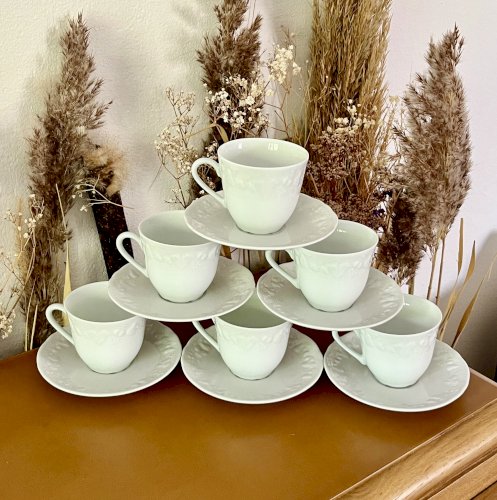 Intemporel - Lot n° 30 - 6 Tasses à café / soucoupes California - Deshoulières - Limoges