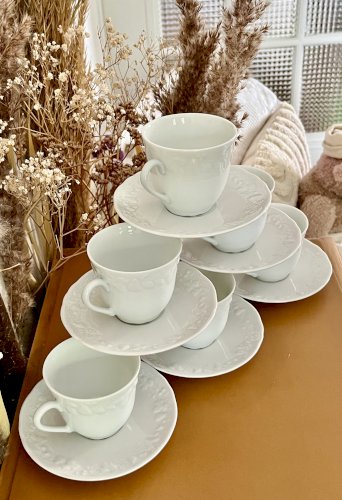 Intemporel - Lot n° 30 - 6 Tasses à café / soucoupes California - Deshoulières - Limoges
