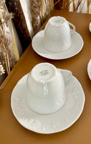 Intemporel - Lot n° 31 - 4 Tasses à café / soucoupes California - Deshoulières - Limoges