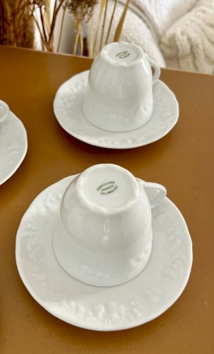 Intemporel - Lot n° 31 - 4 Tasses à café / soucoupes California - Deshoulières - Limoges