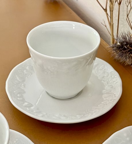 Intemporel - Lot n° 31 - 4 Tasses à café / soucoupes California - Deshoulières - Limoges