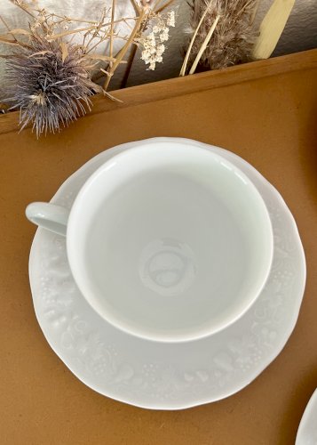 Intemporel - Lot n° 31 - 4 Tasses à café / soucoupes California - Deshoulières - Limoges