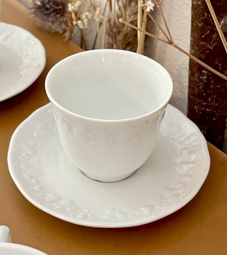 Intemporel - Lot n° 31 - 4 Tasses à café / soucoupes California - Deshoulières - Limoges