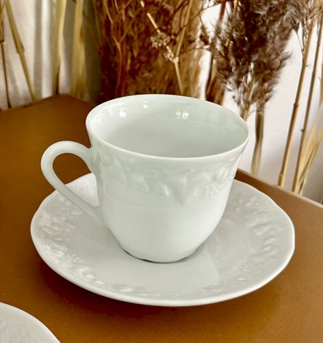 Intemporel - Lot n° 31 - 4 Tasses à café / soucoupes California - Deshoulières - Limoges