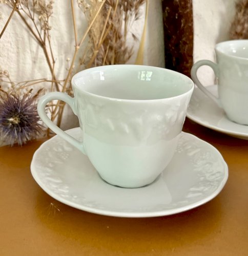 Intemporel - Lot n° 31 - 4 Tasses à café / soucoupes California - Deshoulières - Limoges