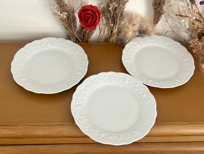 Intemporel - Lot n° 33 - 4 assiettes à dessert California - 22 cm - Deshoulières - Limoges 
