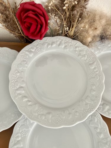 Intemporel - Lot n° 33 - 4 assiettes à dessert California - 22 cm - Deshoulières - Limoges 