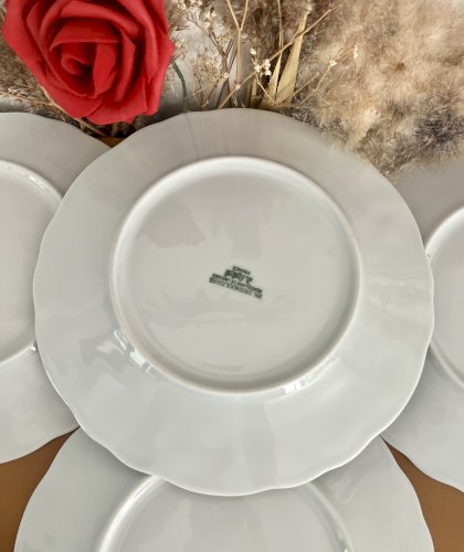 Intemporel - Lot n° 33 - 4 assiettes à dessert California - 22 cm - Deshoulières - Limoges 
