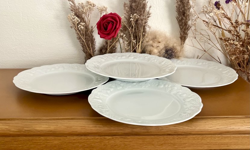 Intemporel - Lot n° 33 - 4 assiettes à dessert California - 22 cm - Deshoulières - Limoges 