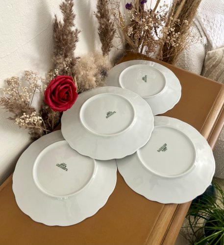 Intemporel - Lot n° 33 - 4 assiettes à dessert California - 22 cm - Deshoulières - Limoges 