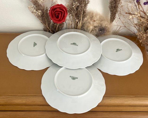 Intemporel - Lot n° 33 - 4 assiettes à dessert California - 22 cm - Deshoulières - Limoges 